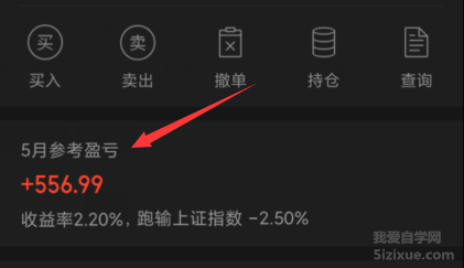 
		通过手机同花顺查看月度、年度资产分析	